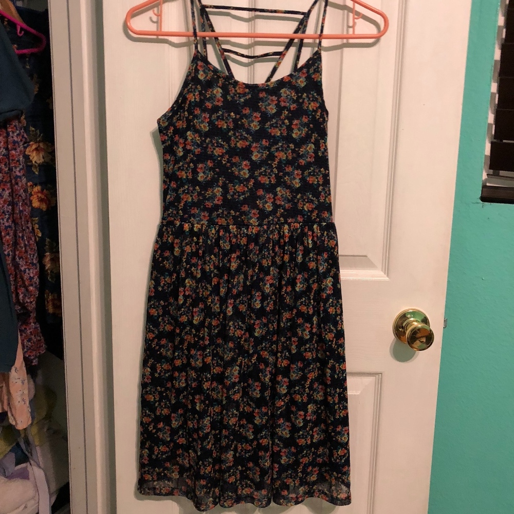 floral navy dress